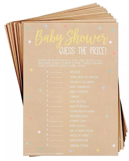 Baby Shower Guess The Price Game