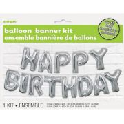 Balloon Banner Kit – Silver Happy Birthday