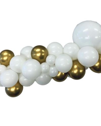 Balloon Garland Kit – White & Gold
