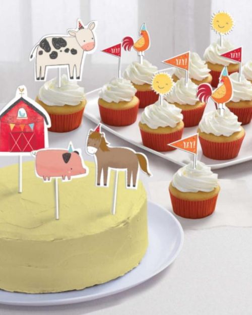 Barnyard Birthday Cake Toppers 12pk