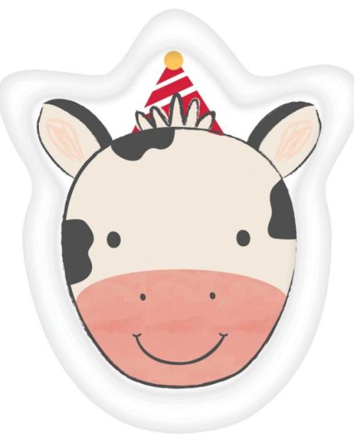 Barnyard Birthday Cow Shaped Plates 8pk