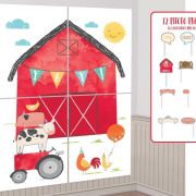 Barnyard Birthday Scene Setter with Photo Props