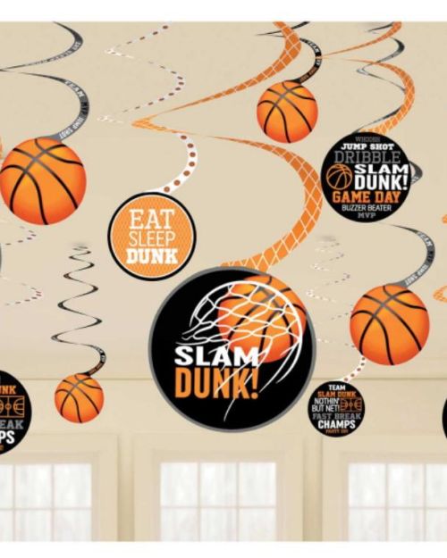 Basketball Hanging Swirl Decorations