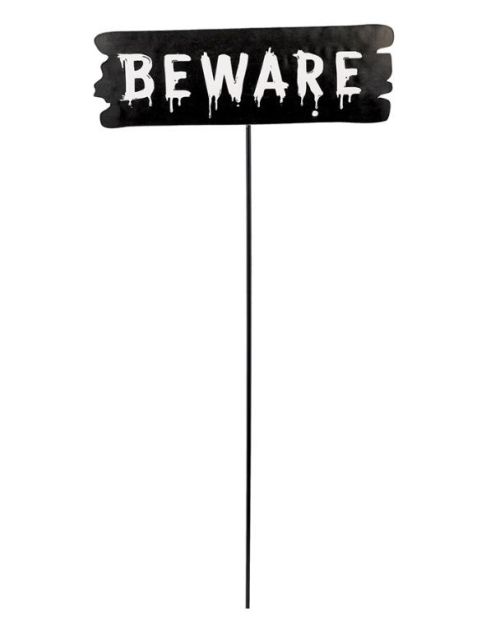 Beware Small Metal Yard Stake