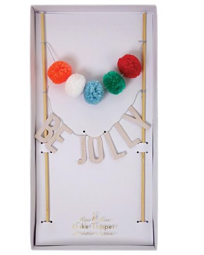 Be Jolly Pom Pom Cake Topper