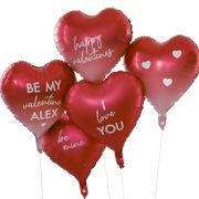 Be Mine Customisable Heart Valentines Balloons 5pk