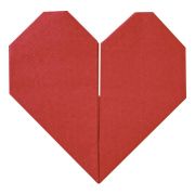 Be Mine Red Origami Heart Napkins 16pk