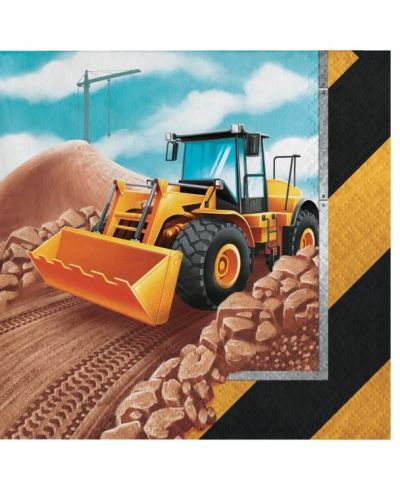 Big Dig Construction Beverage Napkins 16pk