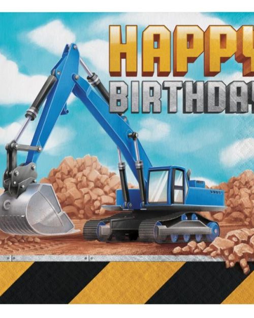 Big Dig Construction Birthday Lunch Napkins 16pk