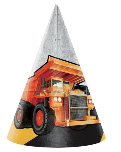 Big Dig Construction Party Hats 8pk