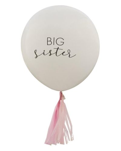 Big Sister Balloon with Pink Tassels