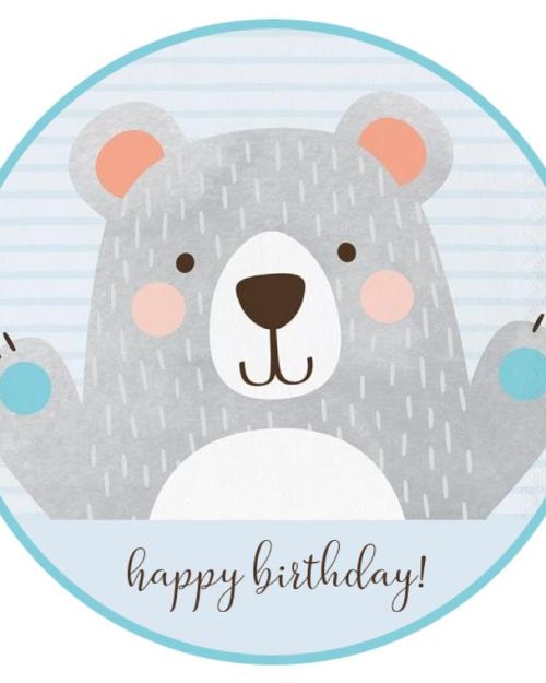 Edible Icing Image – Birthday Bear Round