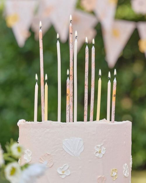 Birthday Bloom Floral Candles 12pk