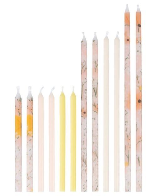 Birthday Bloom Floral Candles 12pk