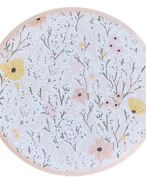 Birthday Bloom Floral Plates 8pk