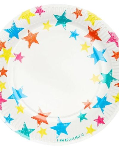 Birthday Brights Rainbow Star Plates 12pk