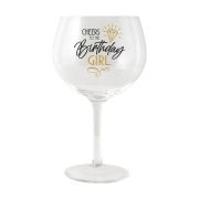 Birthday Girl Balloon Glass