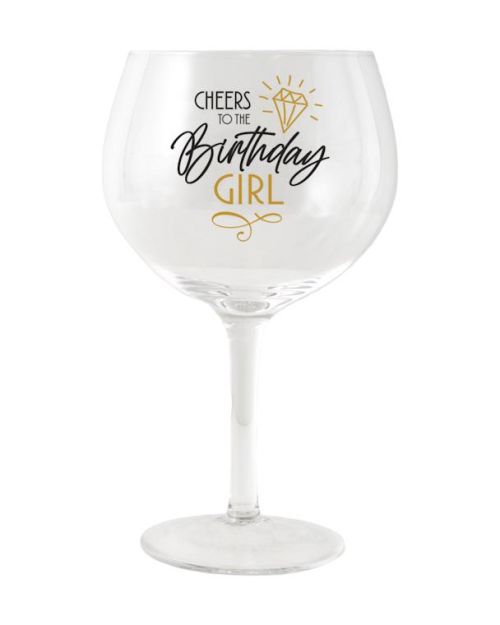 Birthday Girl Balloon Glass