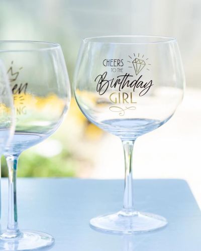 Birthday Girl Balloon Glass