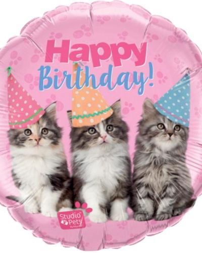 Birthday Kittens Foil Balloon