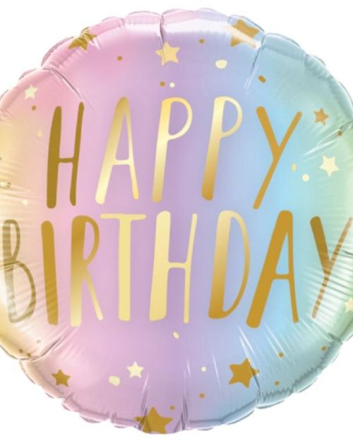 Birthday Ombre Stars Foil Balloon