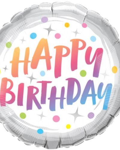 Birthday Rainbow Dots Foil Balloon