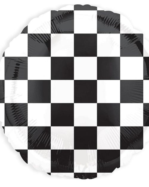 Black & White Checkered Foil Balloon