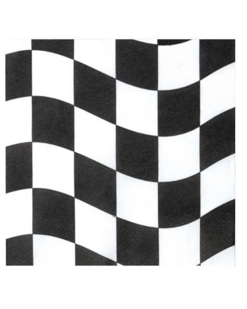 Black & White Check Beverage Napkins – 12pk