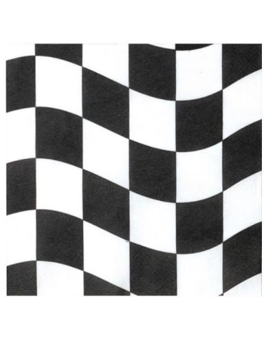 Black & White Check Beverage Napkins – 12pk