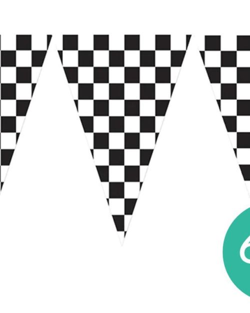 Black & White Check Jumbo Pennant Banner