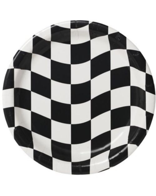 Black & White Check Lunch Plates – 8pk