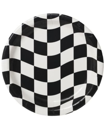 Black & White Check Lunch Plates – 8pk