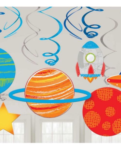 Blast Off Hanging Swirl Decorations