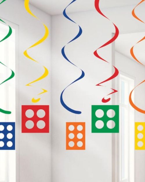 Block Party Hanging Swirl Decorations