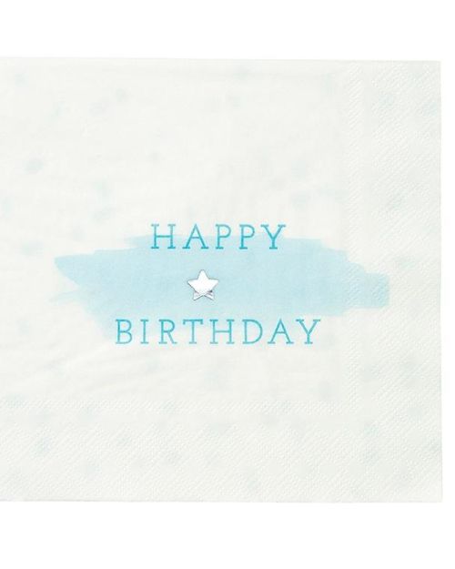 Blue Happy Birthday Napkins 16pk