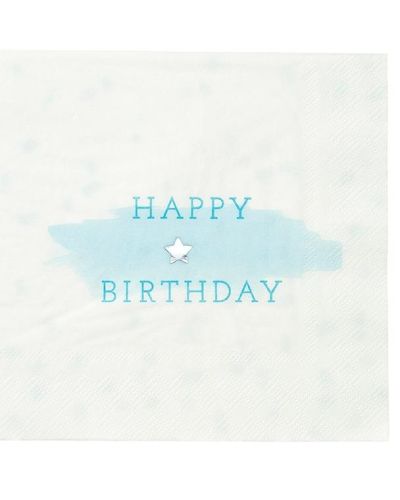 Blue Happy Birthday Napkins 16pk