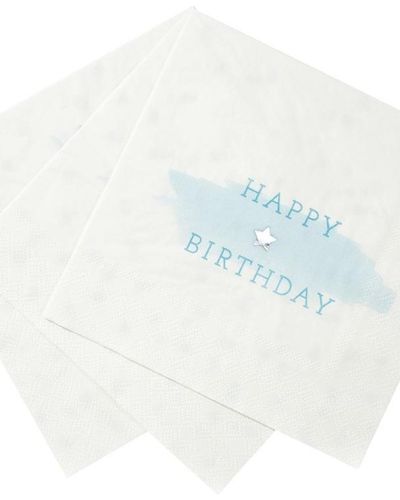 Blue Happy Birthday Napkins 16pk