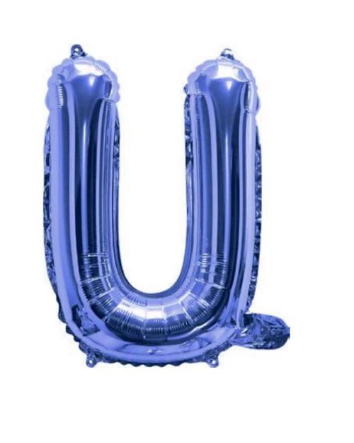 Mini Blue Foil Balloon – Letter U