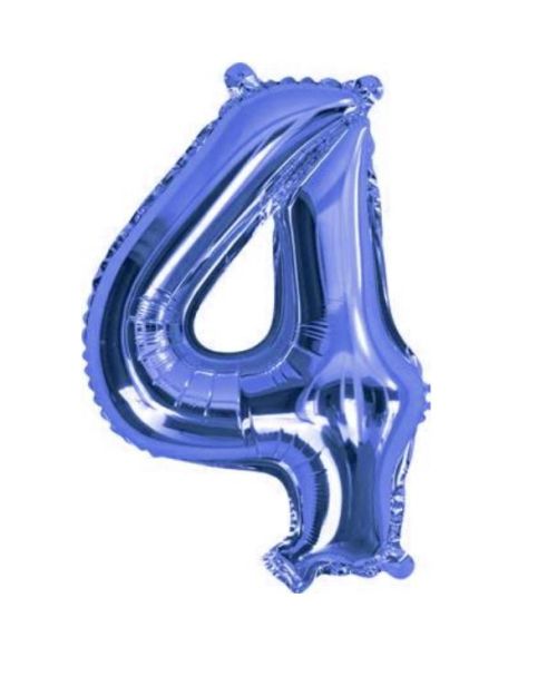 Mini Blue Foil Balloon – Number 4