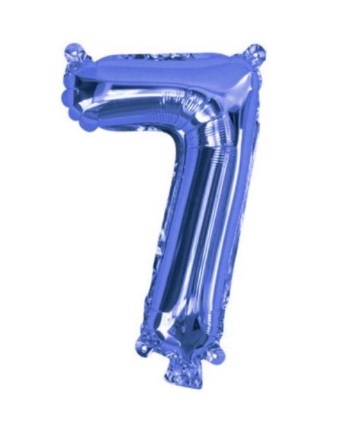 Mini Blue Foil Balloon – Number 7