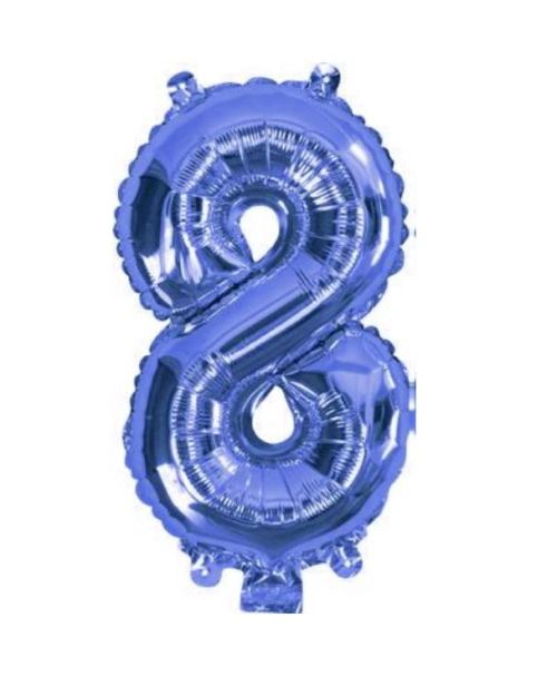 Mini Blue Foil Balloon – Number 8