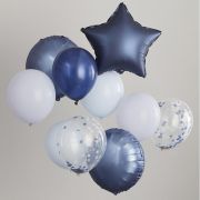 Blue, Navy & Confetti Balloon Bundle 10pk