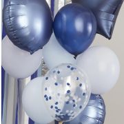 Blue, Navy & Confetti Balloon Bundle 10pk
