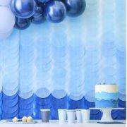 Blue Ombre Tissue Disc Party Backdrop