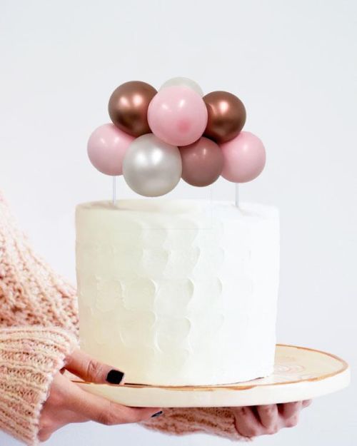 Balloon Garland Cake Topper – Blushing Rose