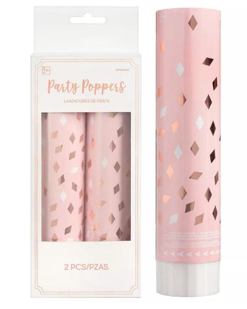 Blush Birthday Confetti Poppers 2pk