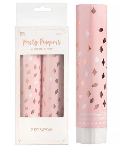 Blush Birthday Confetti Poppers 2pk