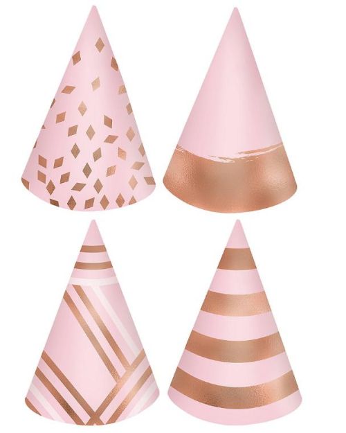 Blush Birthday Mini Party Hats 12pk