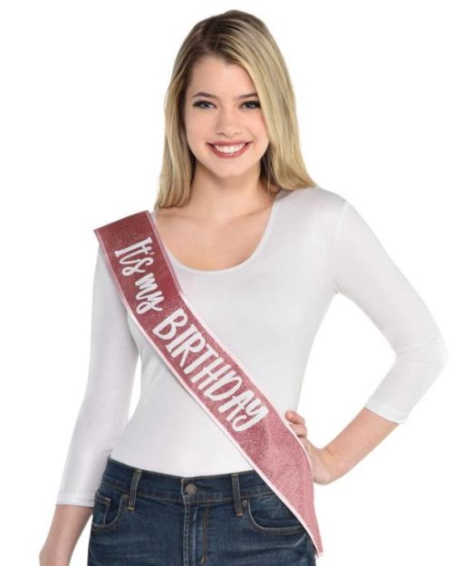Blush Birthday Glitter Sash