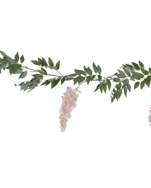 Blush Pink & Green Wisteria Foliage Garland